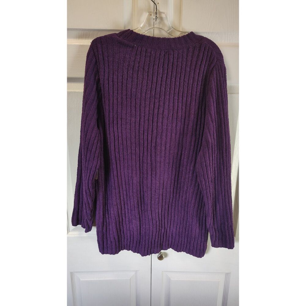 NWT White Stag Purple Ribbed Chenille Knit Scoop Neck Sweater Size 3X (22W-24W) - Picture 2 of 5